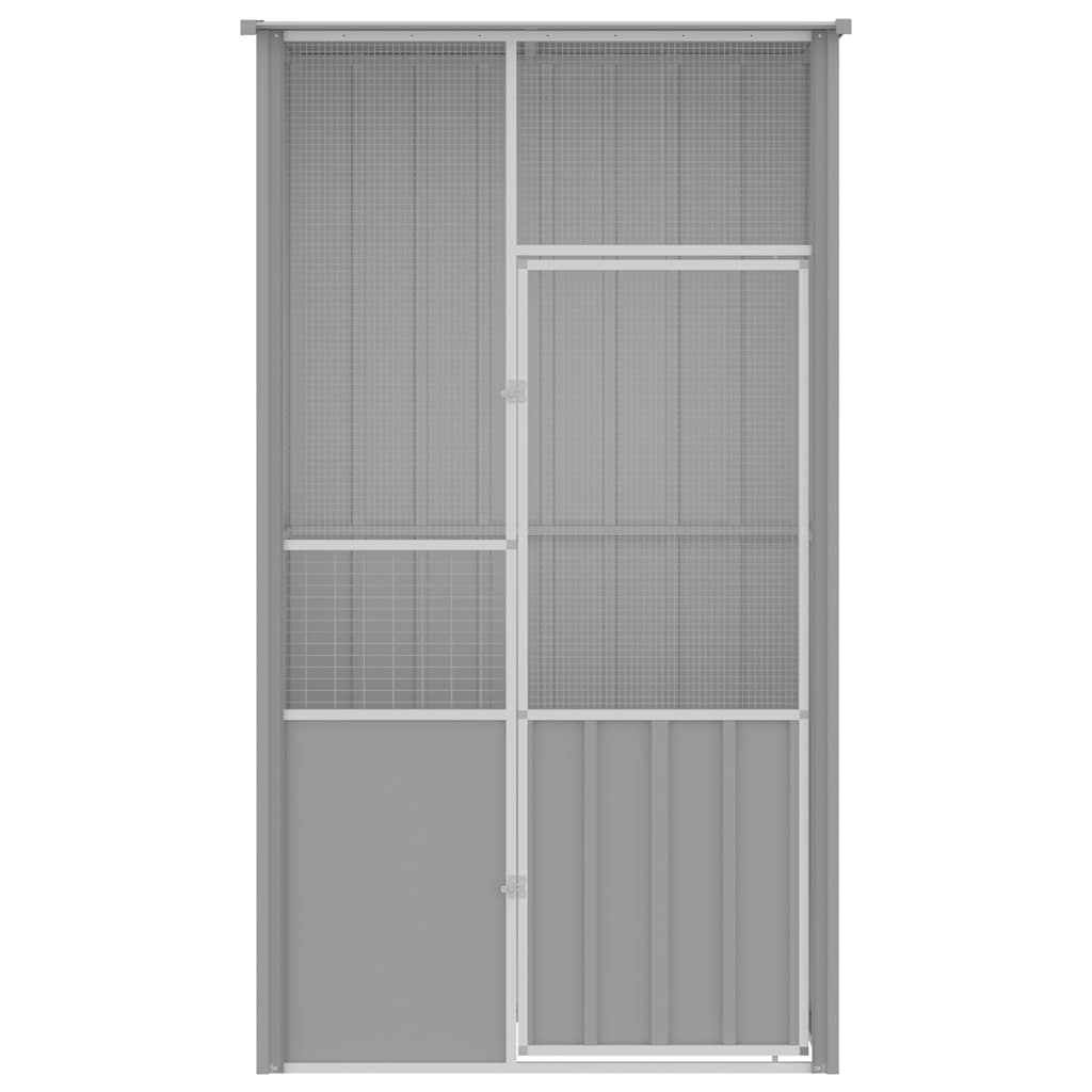 Gabbia per Uccelli Grigia 115x78x200 cm in Acciaio Zincato | homemem39