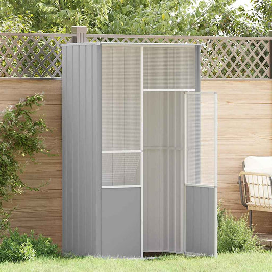 Gabbia per Uccelli Grigia 115x78x200 cm in Acciaio Zincato | homemem39