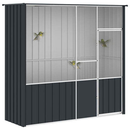 Gabbia per Uccelli Antracite 215x78x200 cm in Acciaio Zincato | homemem39