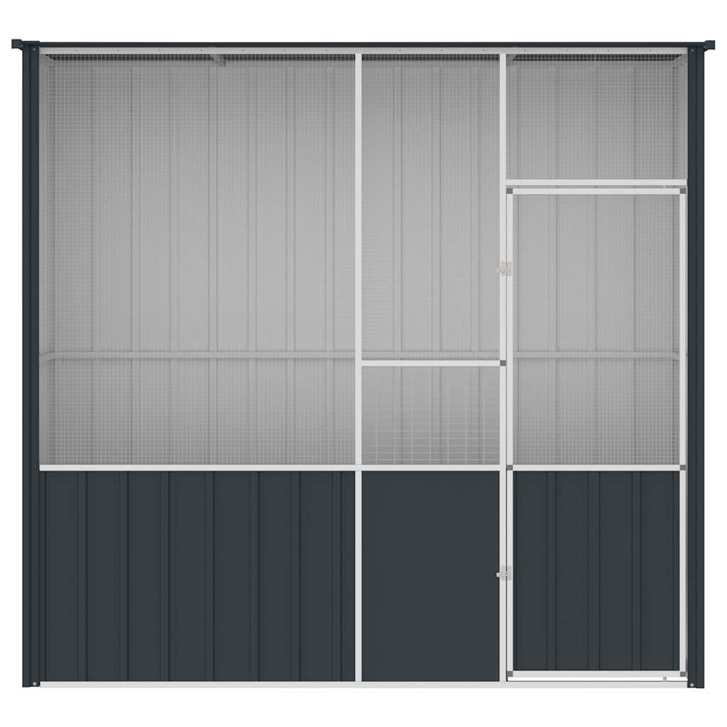 Gabbia per Uccelli Antracite 215x78x200 cm in Acciaio Zincato | homemem39