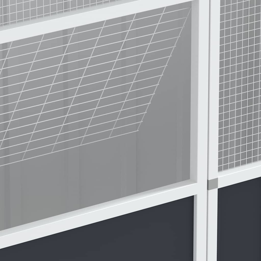 Gabbia per Uccelli Antracite 215x78x200 cm in Acciaio Zincato | homemem39