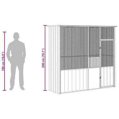 Gabbia per Uccelli Antracite 215x78x200 cm in Acciaio Zincato | homemem39