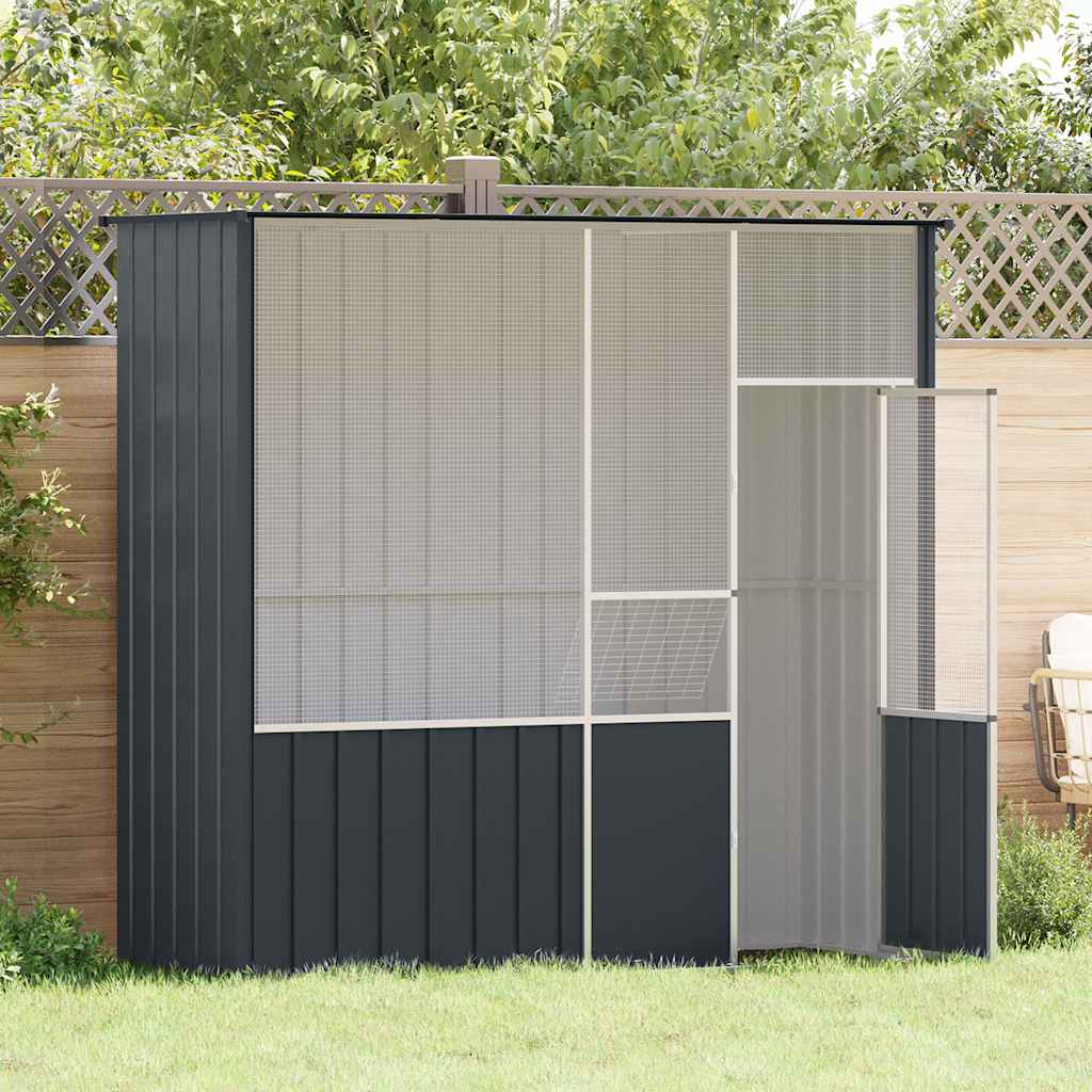 Gabbia per Uccelli Antracite 215x78x200 cm in Acciaio Zincato | homemem39