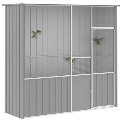 Gabbia per Uccelli Grigia 215x78x200 cm in Acciaio Zincato | homemem39