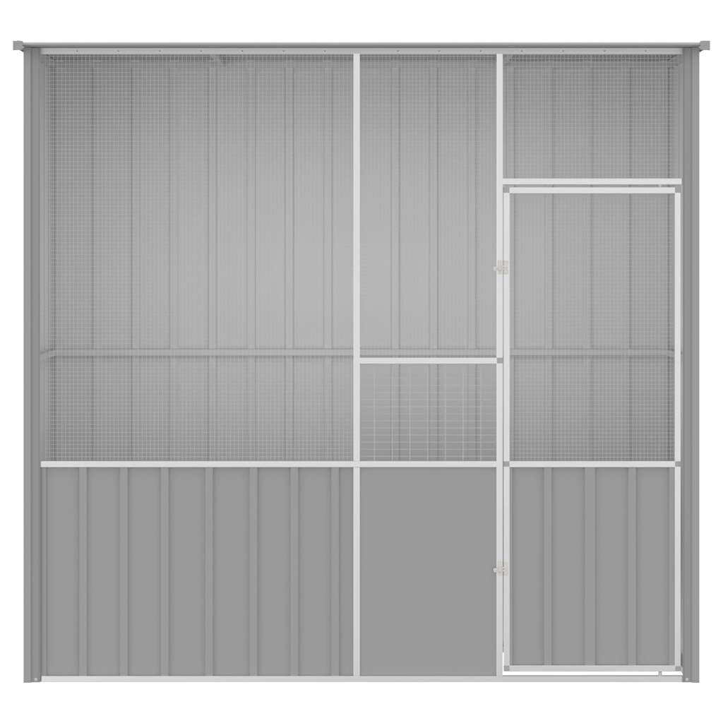 Gabbia per Uccelli Grigia 215x78x200 cm in Acciaio Zincato | homemem39