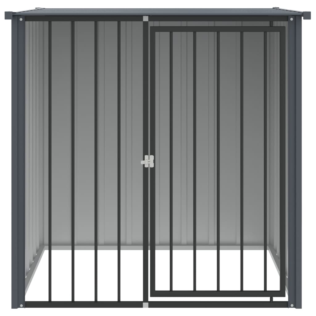 Casetta per Cani con Tetto Nero 110x103x109 cm Acciaio Zincato