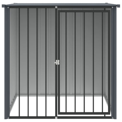 Casetta per Cani con Tetto Nero 110x103x109 cm Acciaio Zincato