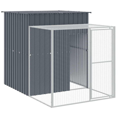 Pollaio con Area Corsa Antracite 165x251x181 cm Acciaio Zincato | homemem39