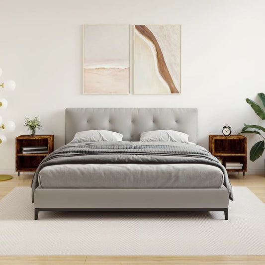 Comodini Rovere Fumo 2 pz 40x30x50 cm in Legno Multistrato - homemem39