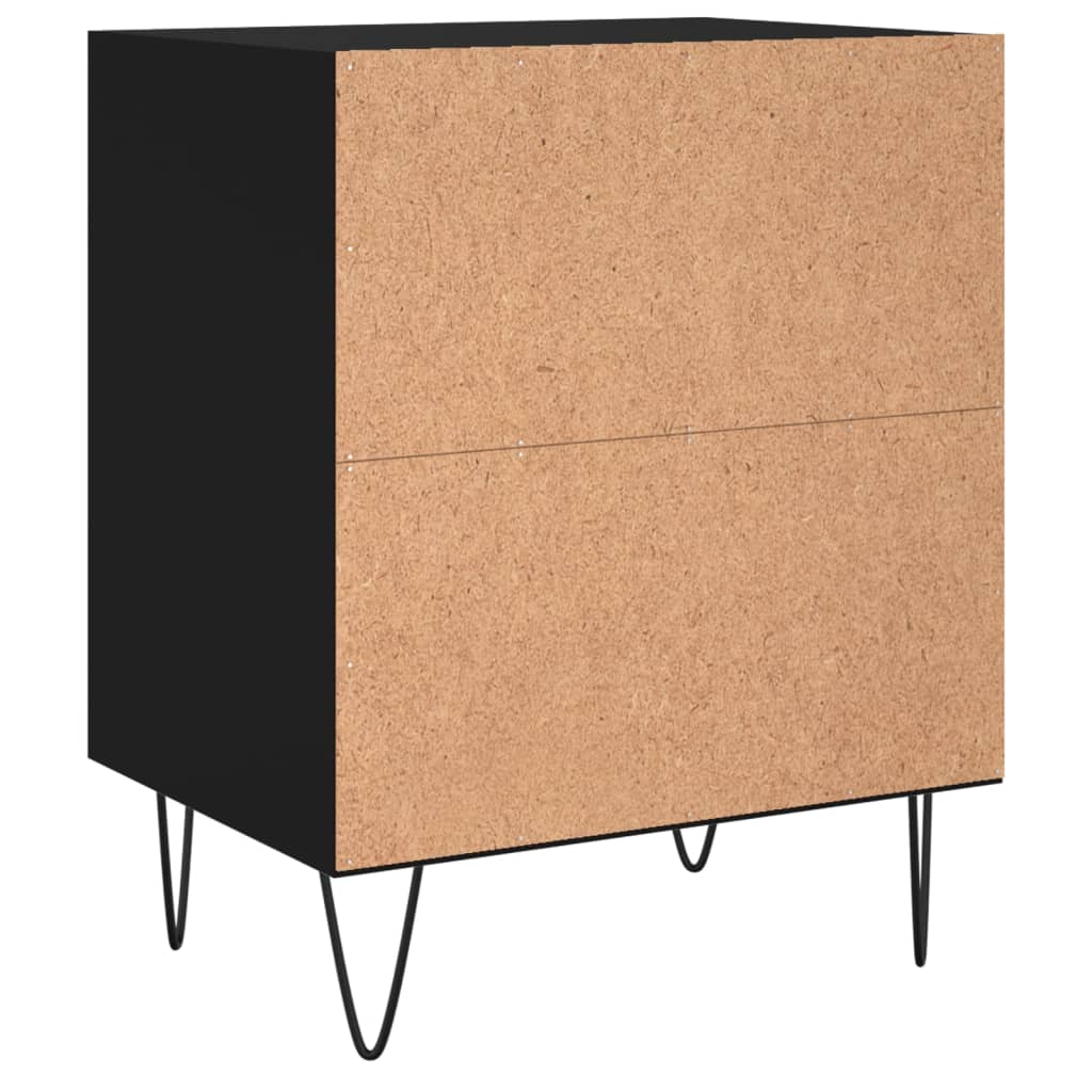 Comodini 2 pz Neri 40x30x50 cm in Legno Multistrato - homemem39