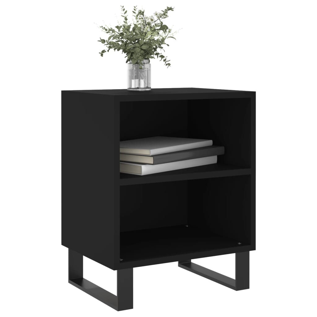 Comodino Nero 40x30x50 cm in Legno Multistrato - homemem39
