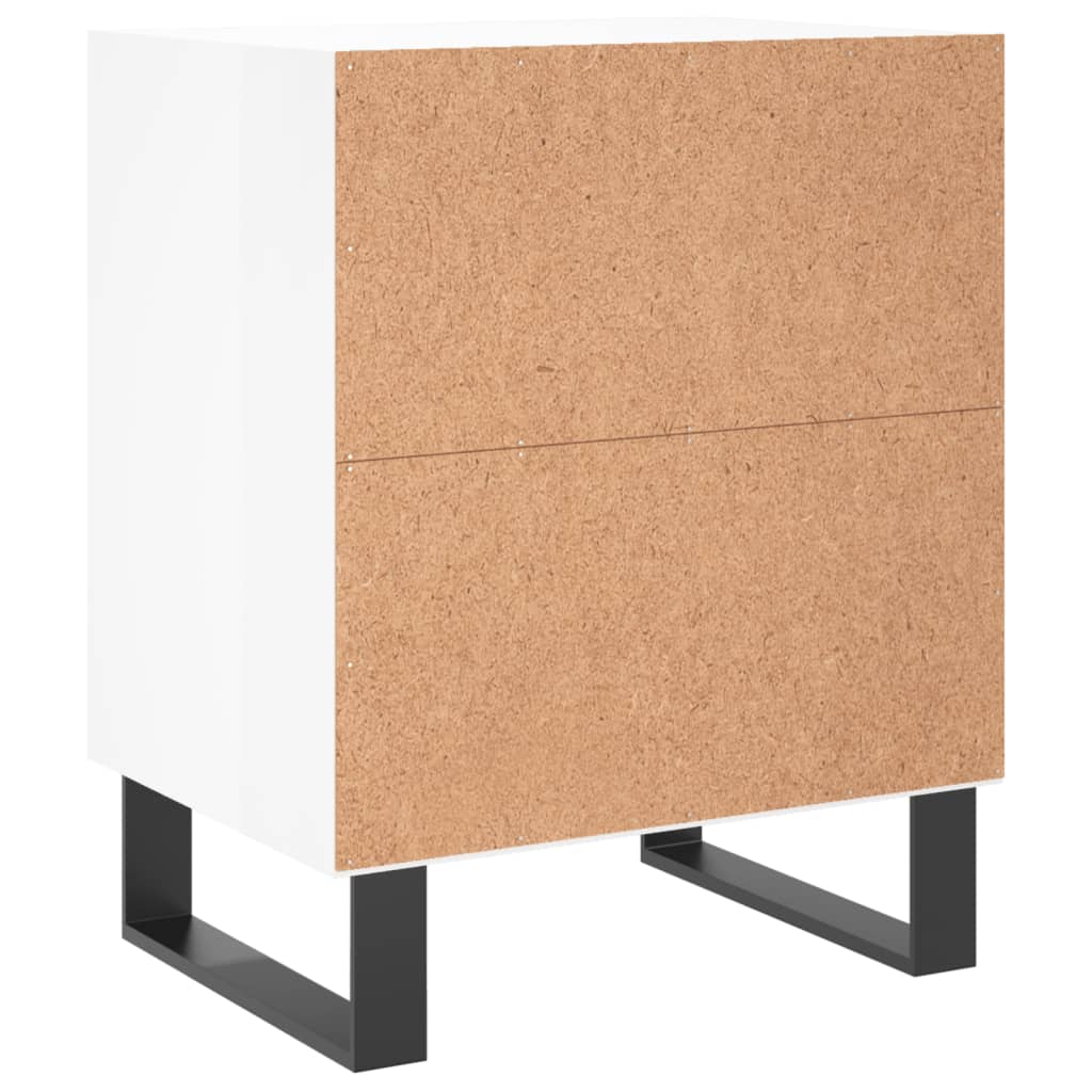 Comodini 2 pz Bianco Lucido 40x30x50 cm in Legno Multistrato - homemem39