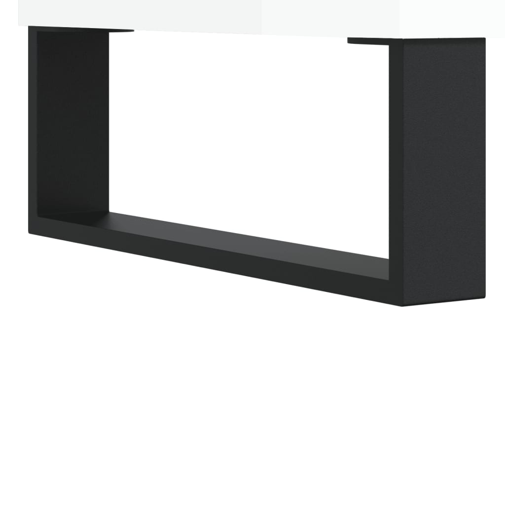 Comodini 2 pz Bianco Lucido 40x30x50 cm in Legno Multistrato - homemem39