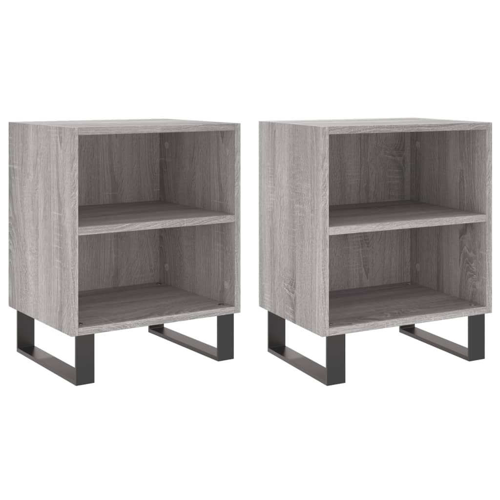 Comodini Grigio Sonoma 2 pz 40x30x50 cm in Legno Multistrato - homemem39