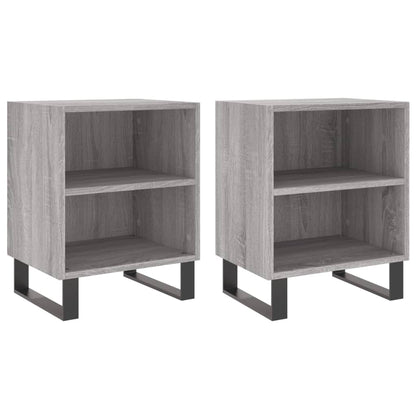 Comodini Grigio Sonoma 2 pz 40x30x50 cm in Legno Multistrato - homemem39