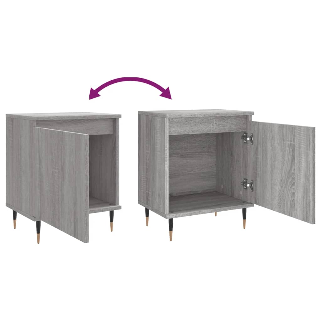 Comodino Grigio Sonoma 40x30x50 cm in Legno Multistrato - homemem39