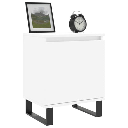 Comodini 2 pz Bianco Lucido 40x30x50 cm in Legno Multistrato - homemem39
