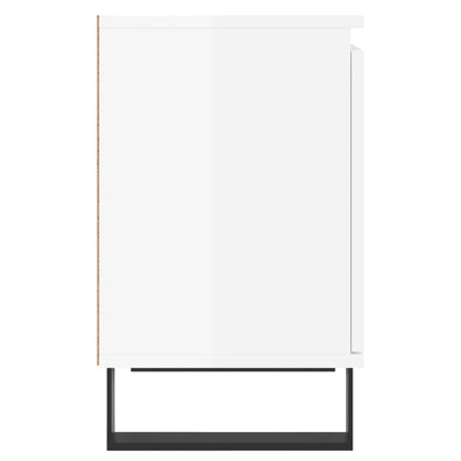 Comodini 2 pz Bianco Lucido 40x30x50 cm in Legno Multistrato - homemem39