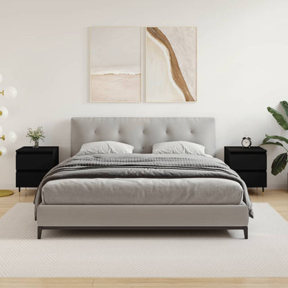 Comodini 2pz Neri 40x35x50 cm in Legno Multistrato - homemem39