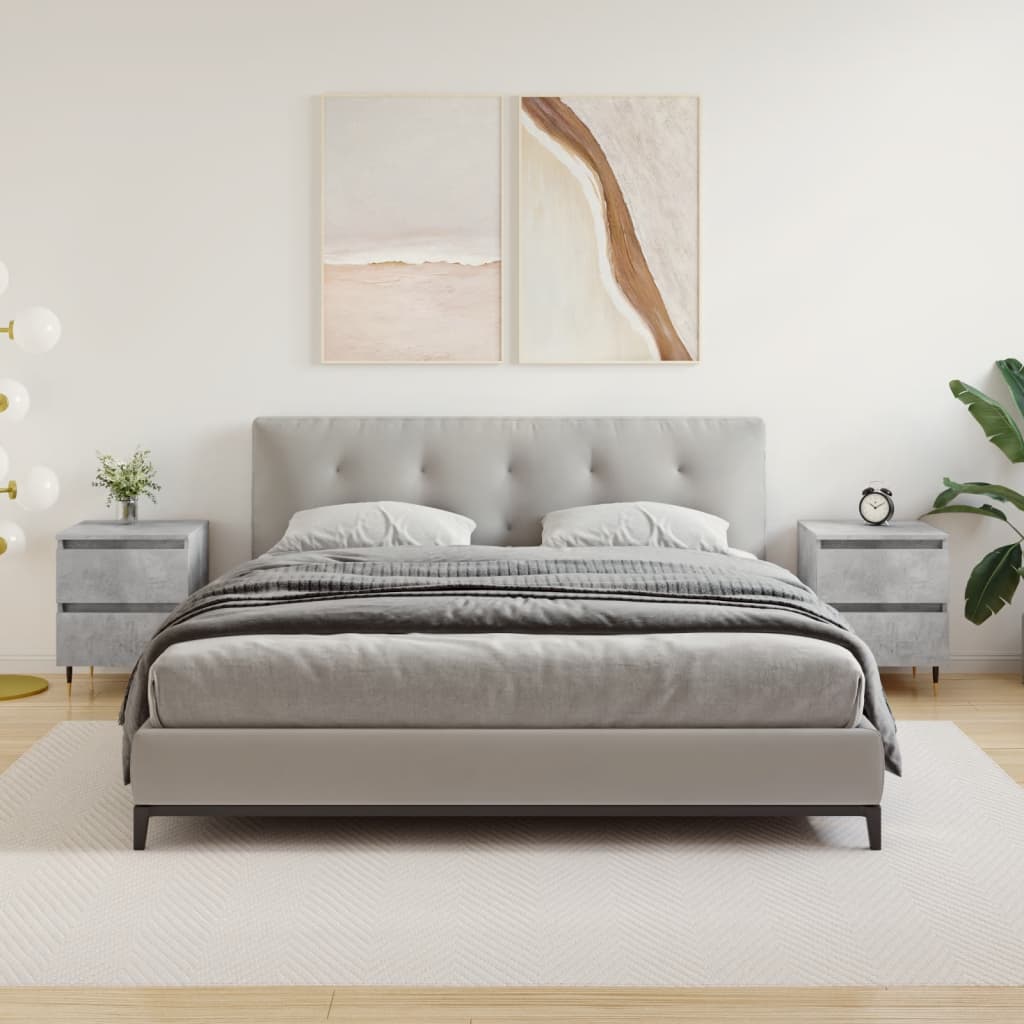 Comodini 2pz Grigio Cemento 40x35x50 cm in Legno Multistrato - homemem39