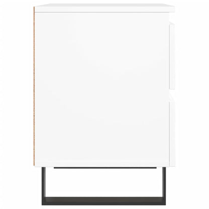 Comodini 2pz Bianchi 40x35x50 cm in Legno Multistrato