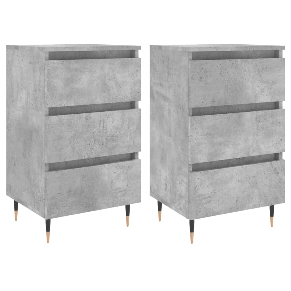 Comodini 2 pz Grigio Cemento 40x35x69 cm in Legno Multistrato - homemem39