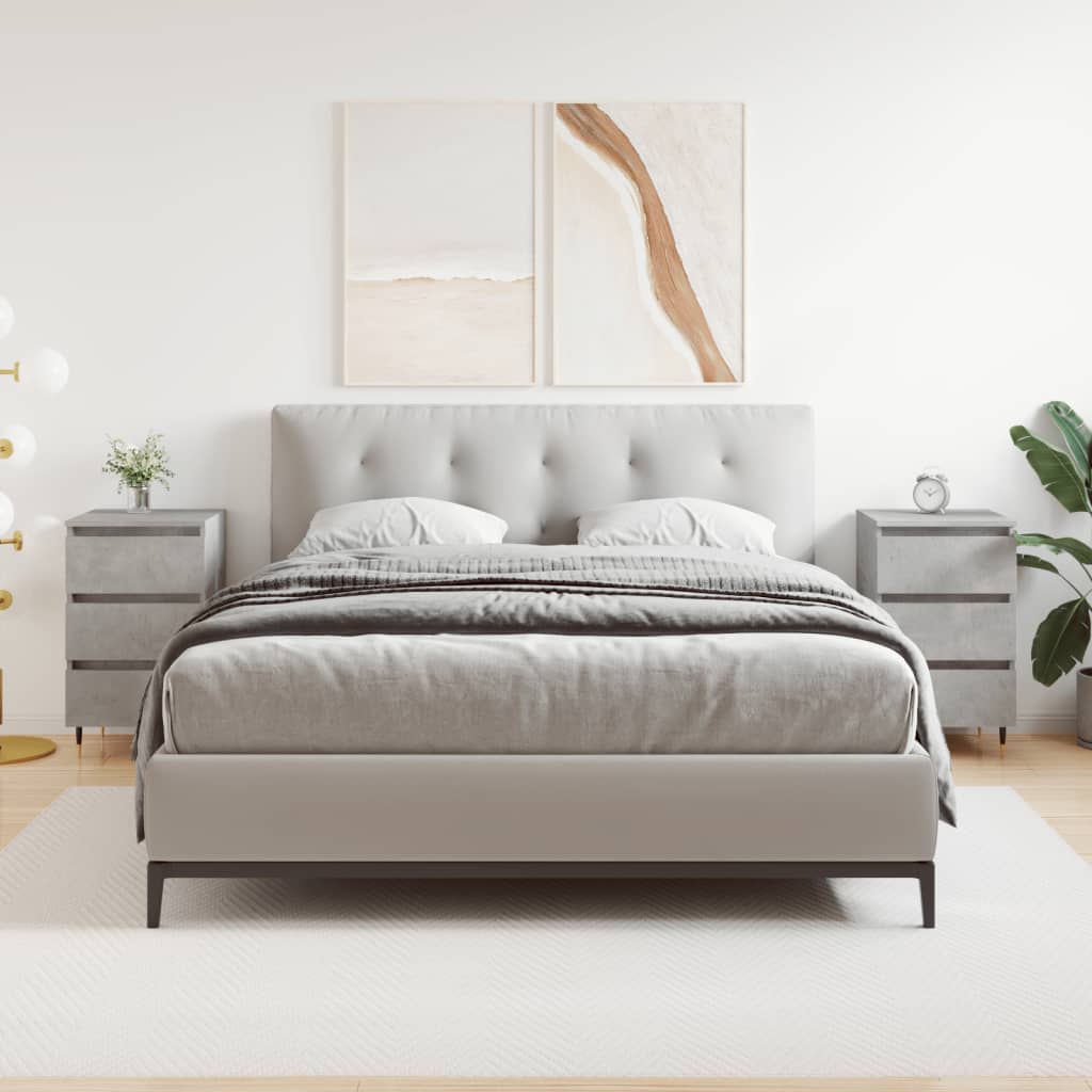 Comodini 2 pz Grigio Cemento 40x35x69 cm in Legno Multistrato - homemem39