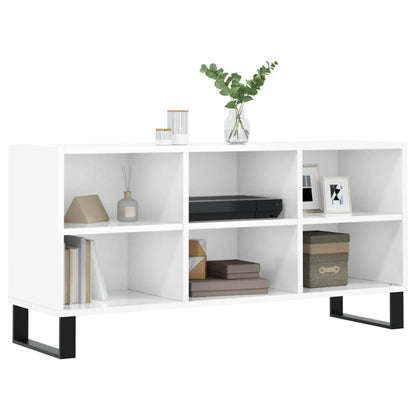 Mobile Porta TV Bianco Lucido 103,5x30x50 cm Legno Multistrato - homemem39