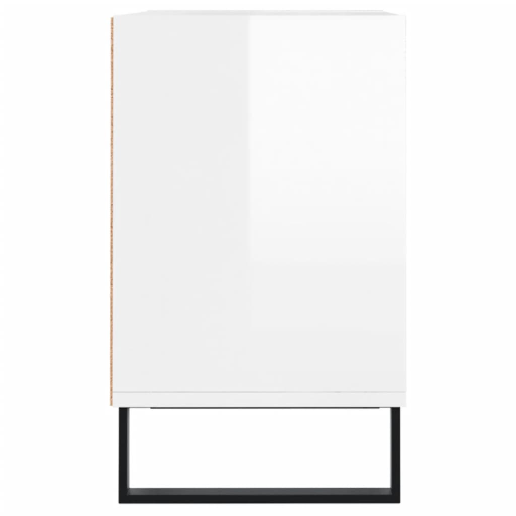 Mobile Porta TV Bianco Lucido 103,5x30x50 cm Legno Multistrato - homemem39