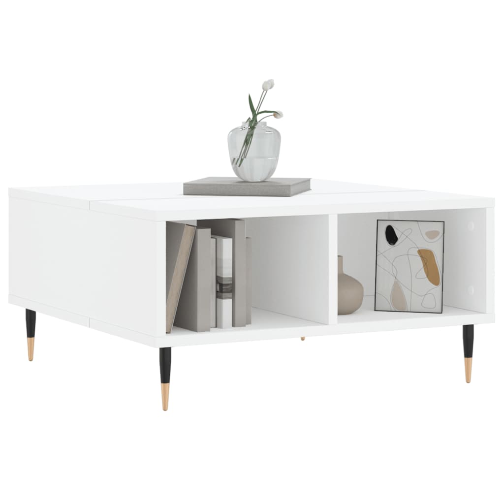 Tavolino da Salotto Bianco 60x60x30 cm in Legno Multistrato | homemem39