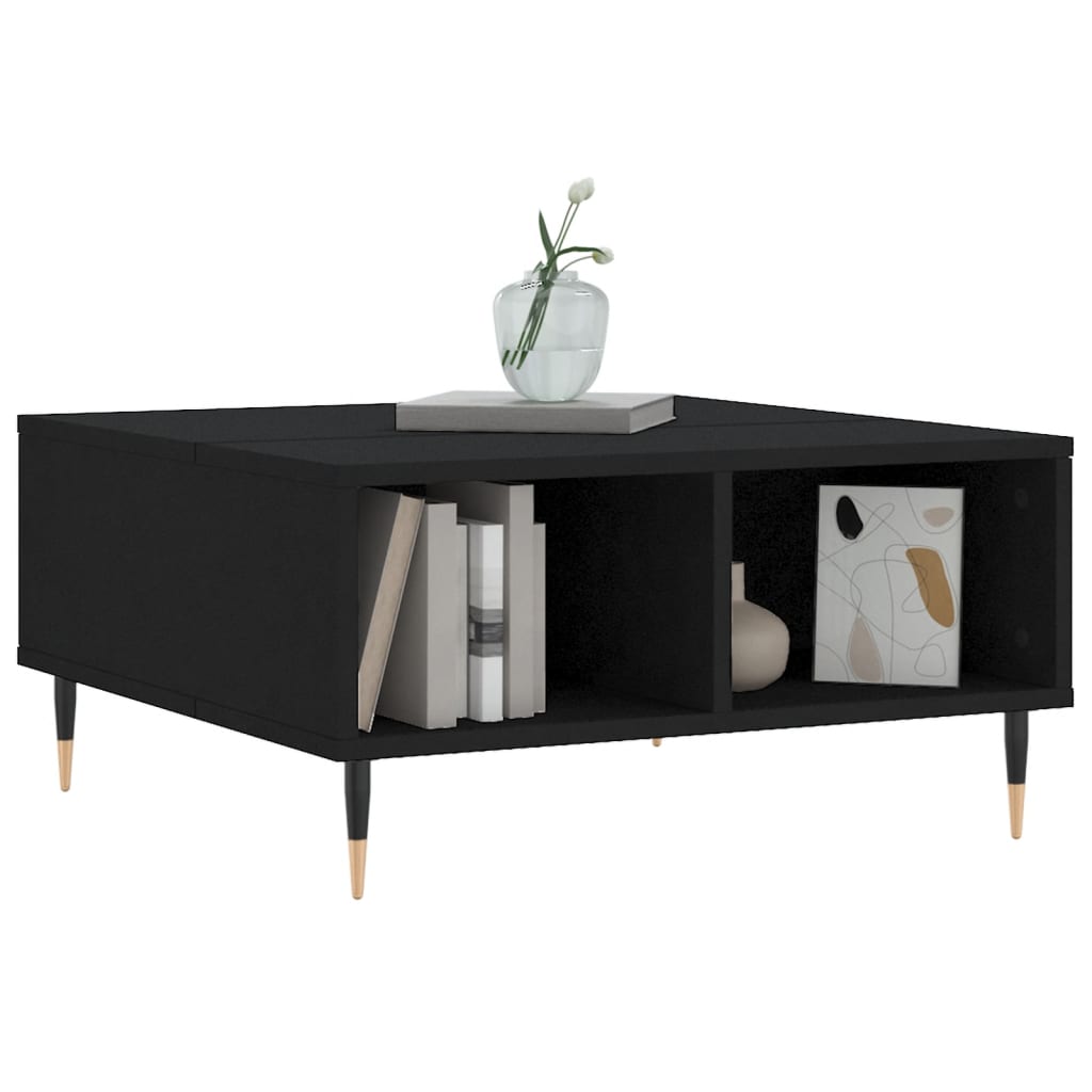 Tavolino da Salotto Nero 60x60x30 cm in Legno Multistrato | homemem39