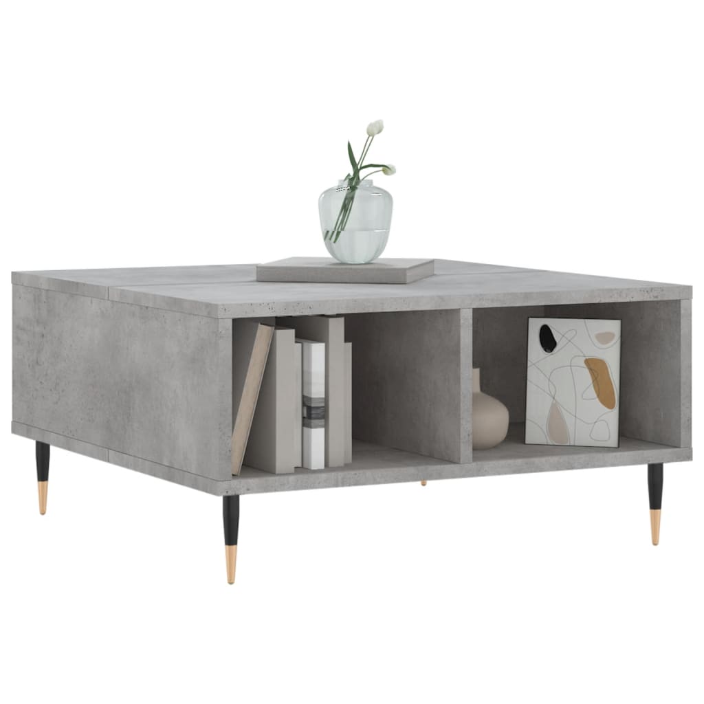 Tavolino da Salotto Grigio Cemento 60x60x30cm Legno Multistrato | homemem39