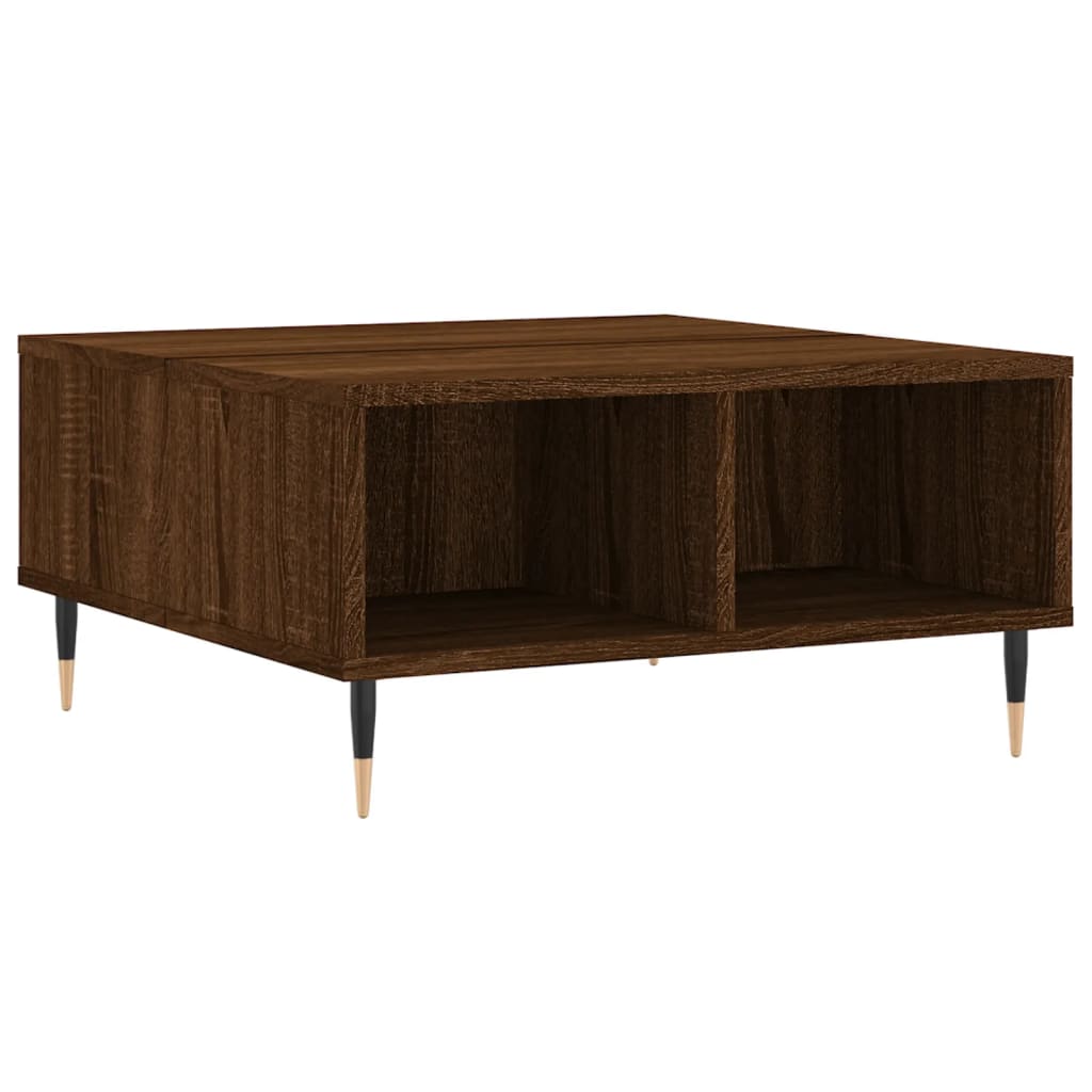 Tavolino da Salotto Rovere Marrone 60x60x30cm Legno Multistrato | homemem39