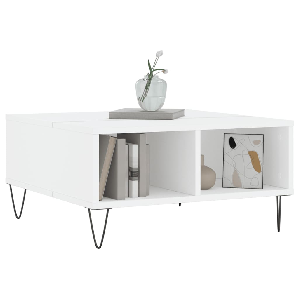 Tavolino da Salotto Bianco 60x60x30 cm in Legno Multistrato | homemem39