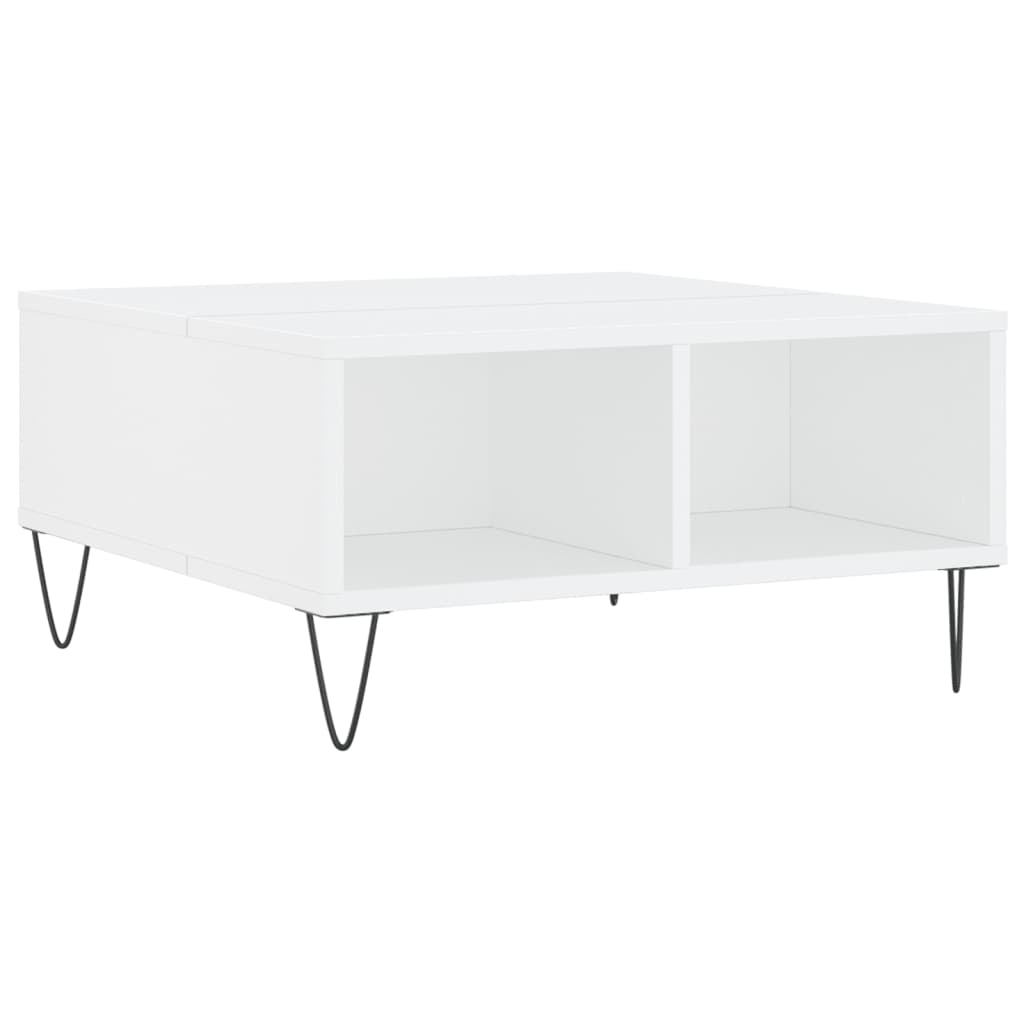 Tavolino da Salotto Bianco 60x60x30 cm in Legno Multistrato | homemem39