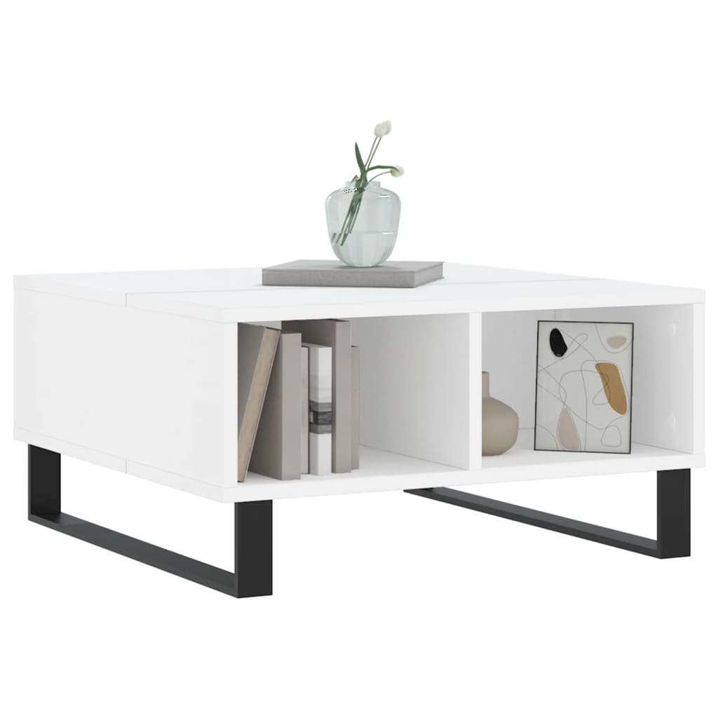 Tavolino da Salotto Bianco 60x60x30 cm in Legno Multistrato | homemem39