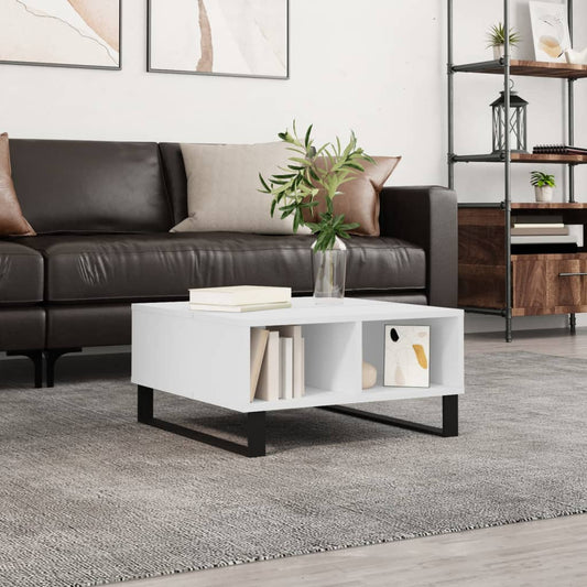Tavolino da Salotto Bianco 60x60x30 cm in Legno Multistrato | homemem39