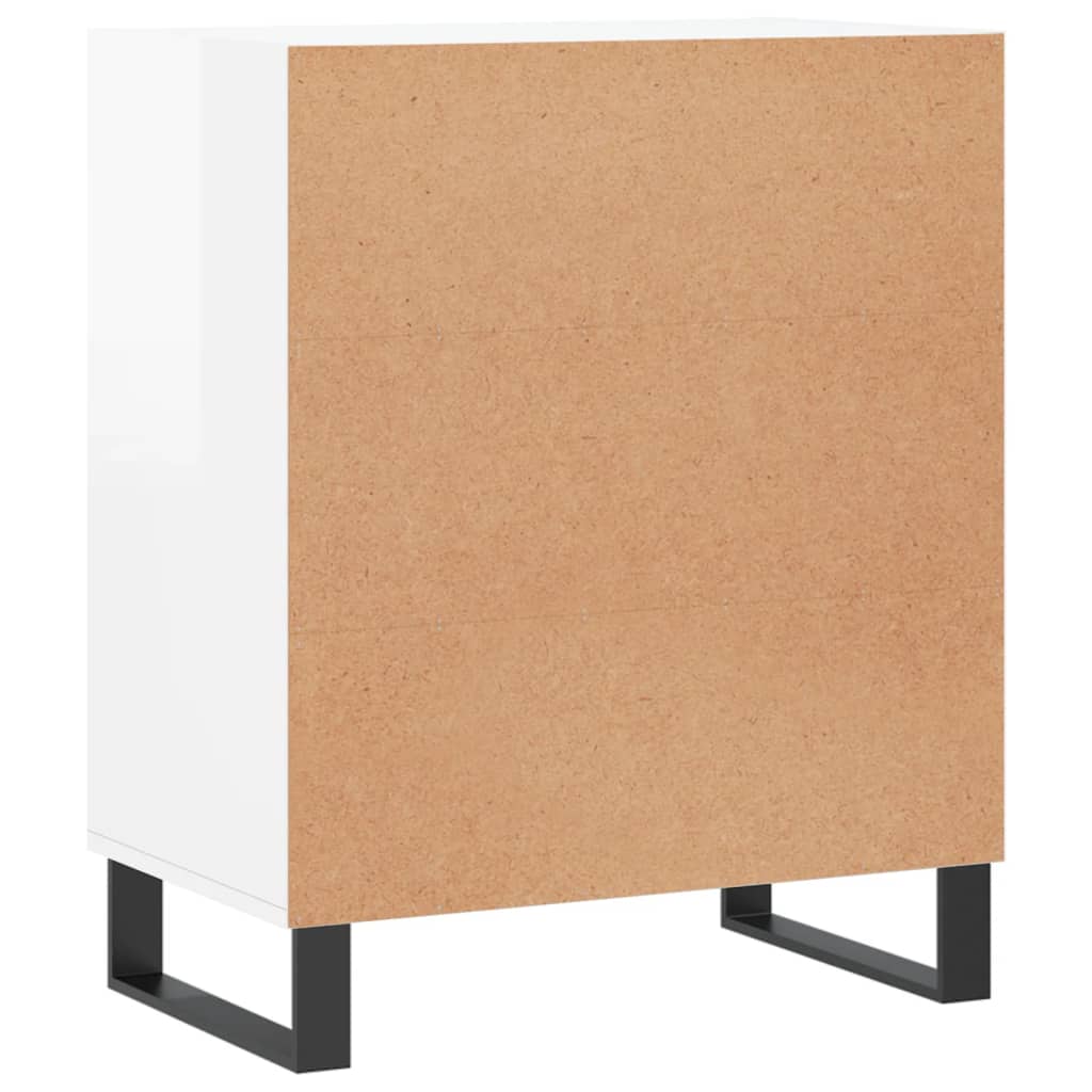 Credenza Bianco Lucido 57x35x70 cm in Legno Multistrato - homemem39