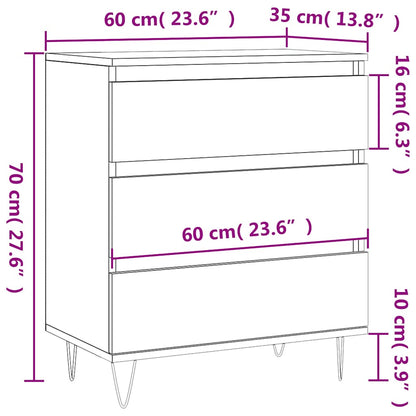 Credenza Nero 60x35x70 cm in Legno Multistrato | homemem39