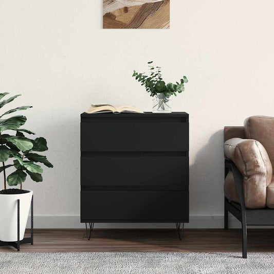 Credenza Nero 60x35x70 cm in Legno Multistrato | homemem39
