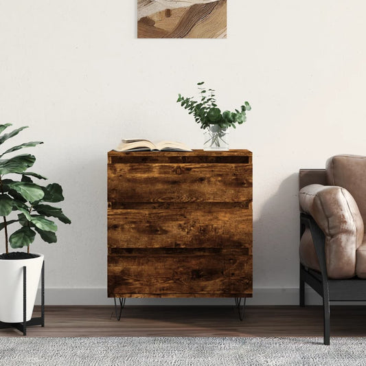 Credenza Rovere Fumo 60x35x70 cm in Legno Multistrato | homemem39