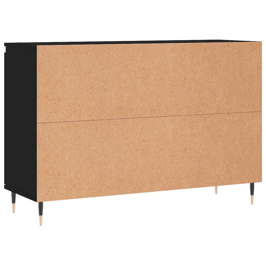 Credenza Nera 101,5x35x70 cm in Legno Multistrato - homemem39