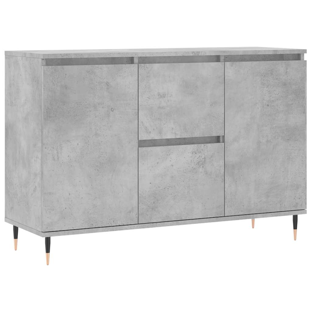 Credenza Grigio Cemento 101,5x35x70 cm in Legno Multistrato