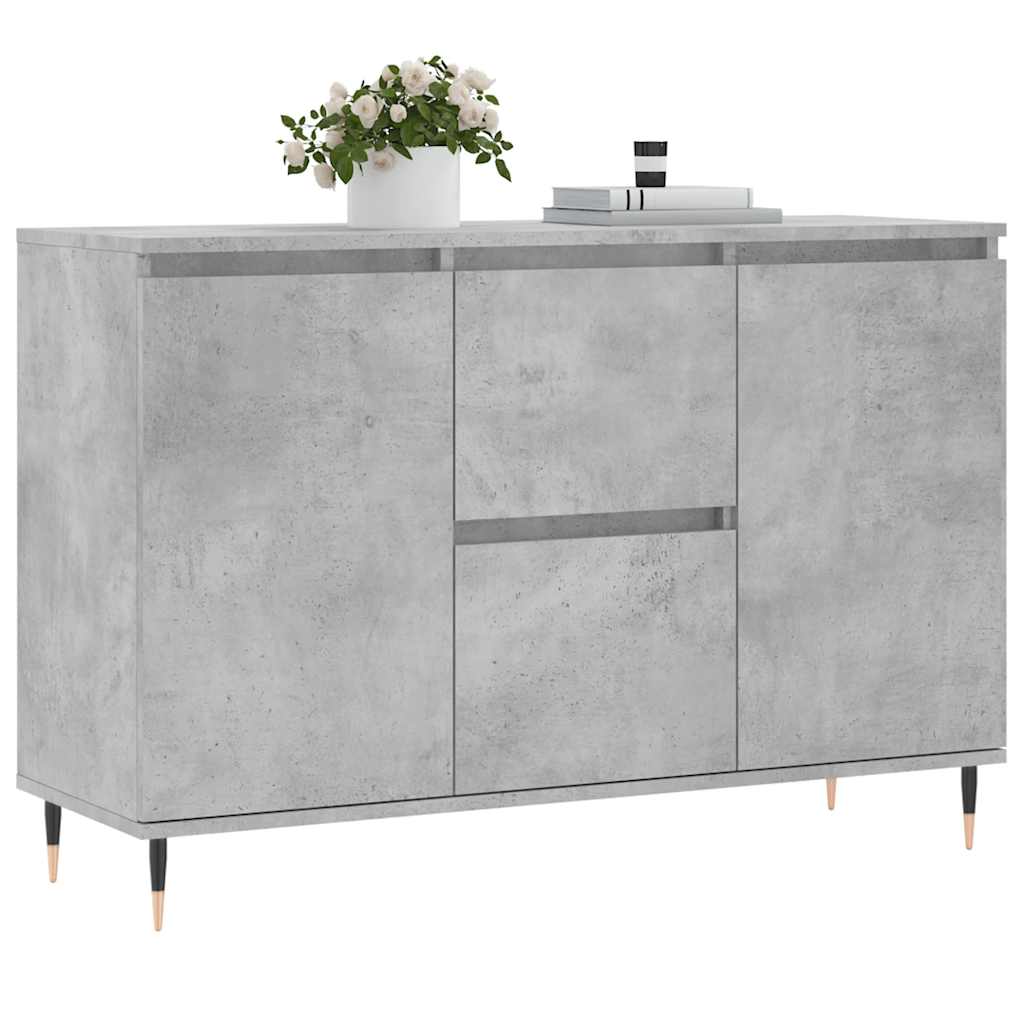Credenza Grigio Cemento 101,5x35x70 cm in Legno Multistrato