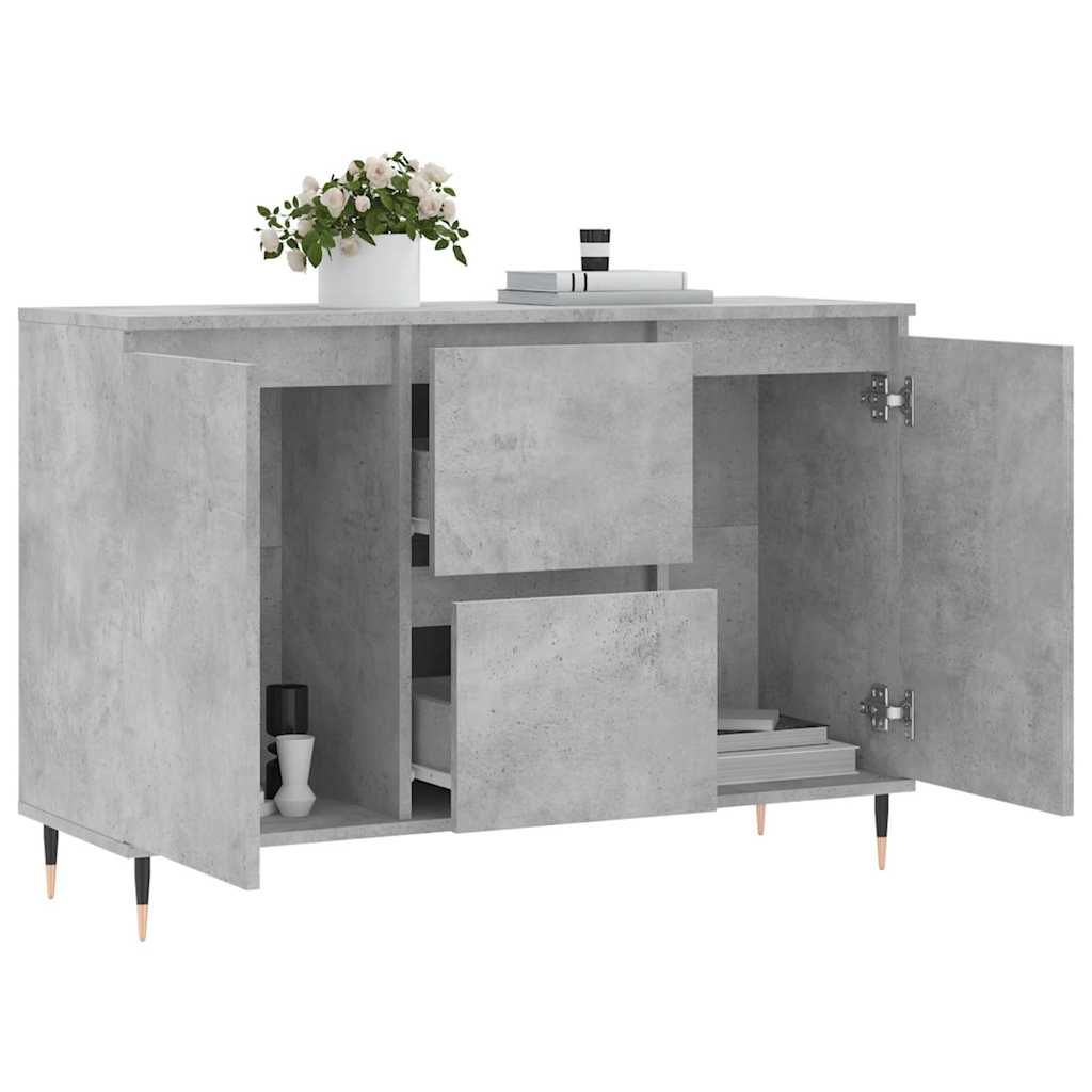 Credenza Grigio Cemento 101,5x35x70 cm in Legno Multistrato