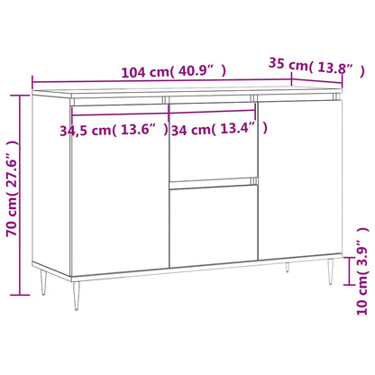 Credenza Grigio Cemento 101,5x35x70 cm in Legno Multistrato - homemem39