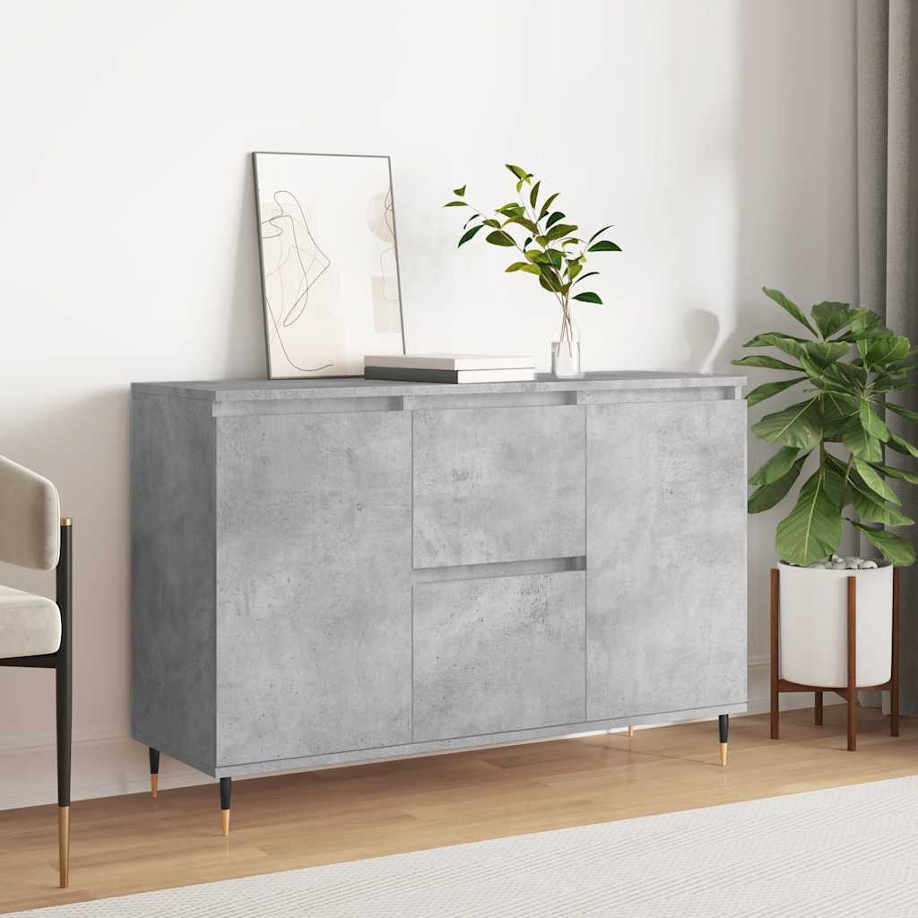 Credenza Grigio Cemento 101,5x35x70 cm in Legno Multistrato