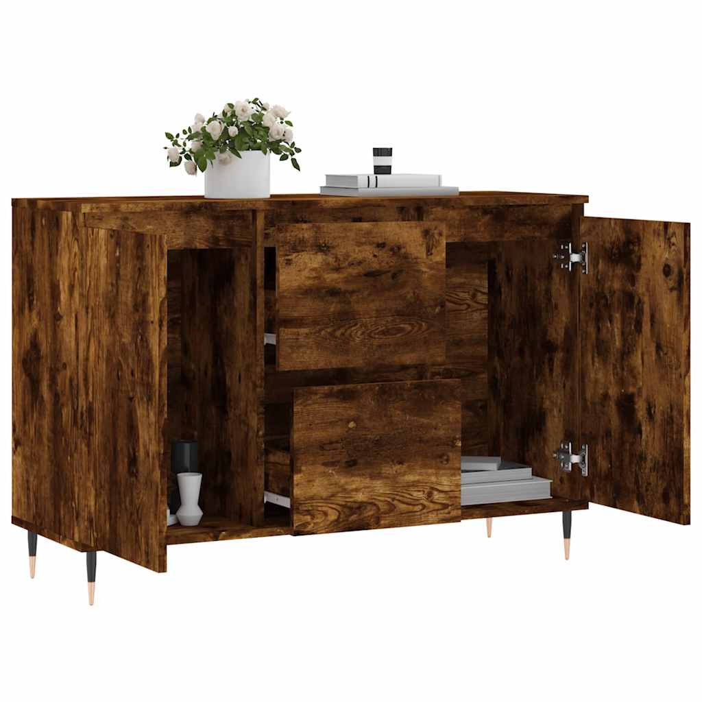 Credenza Rovere Fumo 101,5x35x70 cm in Legno Multistrato