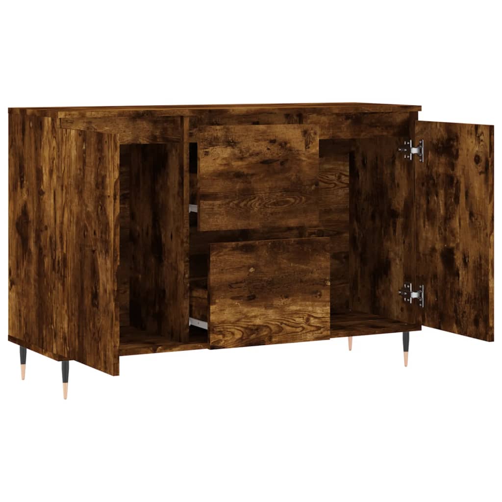 Credenza Rovere Fumo 101,5x35x70 cm in Legno Multistrato - homemem39