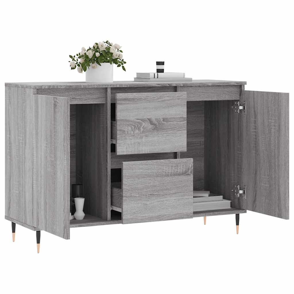Credenza Grigio Sonoma 101,5x35x70 cm in Legno Multistrato